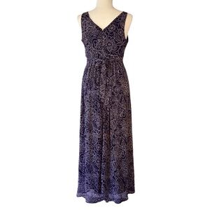 Motherhood Maternity Navy Blue Pink Maxi Dress Women’s Small